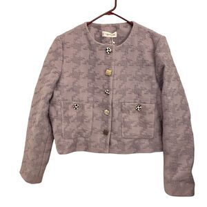 Mango MNG Pastel Purple Houndstooth Career Jacket Chaqueta XXL NWT